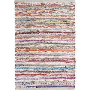 Cotton Chindi Rag Rug - Boho Farmhouse Rustic Area Accent Throw Rug
